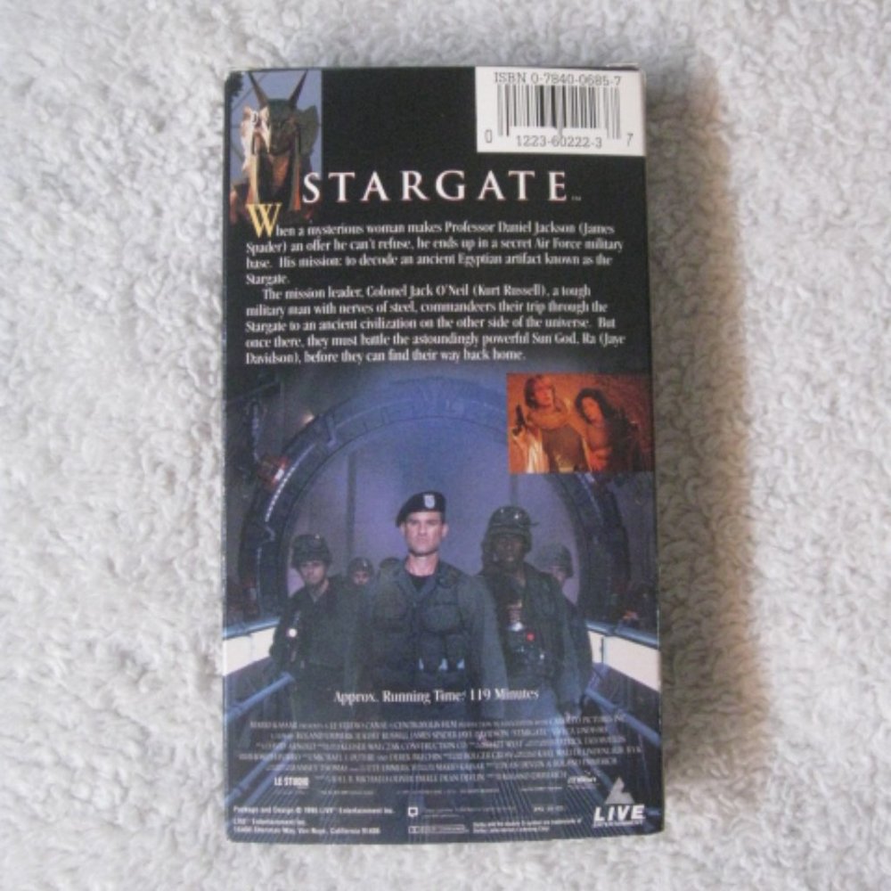 4/$15 Stargate VHS - Picture 2 of 2